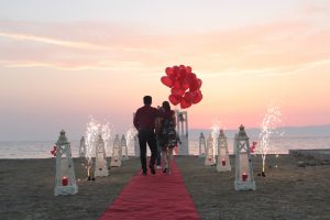 Kumsalda Evlilik Teklifi Organizasyonu Yer Volkanı Gösterisi İzmir Organizasyon